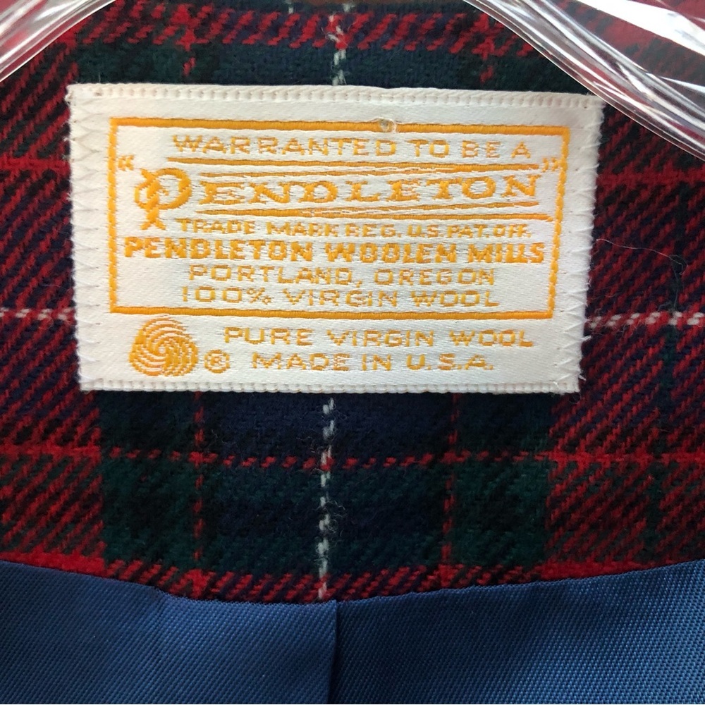 Pendleton Tartan Plaid Wool Jacket Size 14 Vintage - image 8